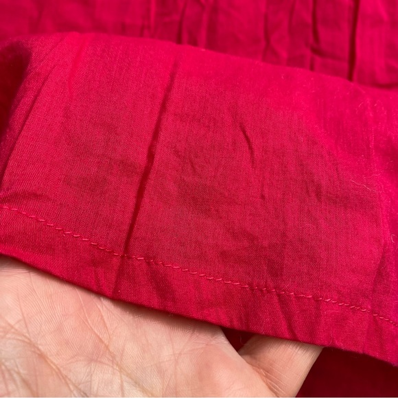 🌺 RESORT BOHO RASPBERRY RED CROCHET VNECK BEACH COVERUP! - Picture 9 of 12